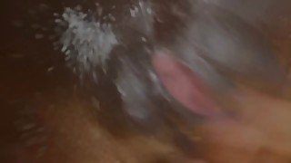 Chocolate pussy masturbation