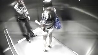 Couple getting stuck in an elevator pass time with sex