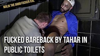 Fucked bareback by Tahar in public toilets