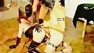 Wicked BDSM classic orgy with hot French ladies on the floor