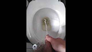 Uncut Teen Boy Pisses Into Toliet