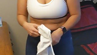 Puerto Rican Princess POV part-time daddy toys my pussy till I cum before the gym!!!