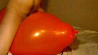 Big inflatable orange balloon humping cum