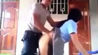 Police officer fucking school girl outdoor