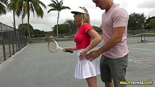 Well endowed stud fucks nasty tennis girl Kristina Reese