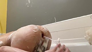 Soapy Femboy Pounds Ass In Bath