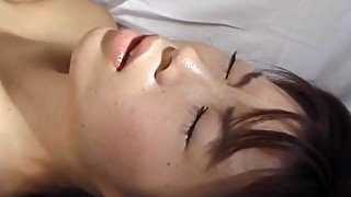 Ami Nishimura ends with cum on mouth after is fucked li