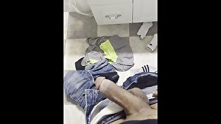 Washroom Masturbation with Brown Boy