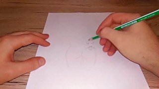 Drawing a beutiful female ass