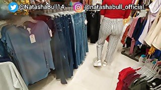 I follow an unknown girl in the clothing store and she sucks my dick in the fitting rooms