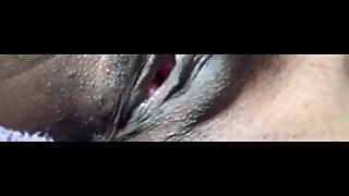 Ebony close up masturbation