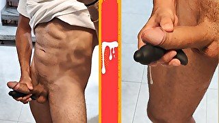 This Sexy Guy Plays With A Prostate Vibrator On His Big DIck. * BIG LOAD*