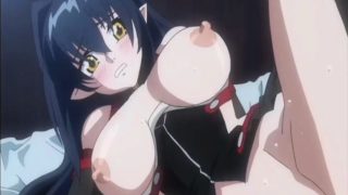 Pretty hentai girl with amazing big tits enjoys a thick cock