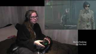 BBW Gamer Girl Drinks and Eats While Playing Resident Evil 2 Part 11