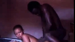 Big black butt takes long black dick anally