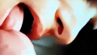 slut slowed Italian blowjob cumshot in mouth