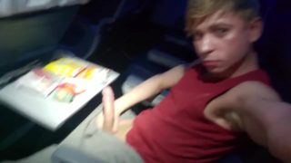 Jerking off on a plane Mid-flight