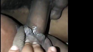 Fat and wet ebony pussy gets pounded