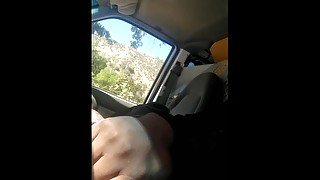 Cumshot stuck on the side of road waiting for tow truck