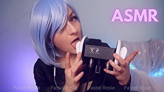 SFW ASMR Rem Re:Zero Ear Licking - PASTEL ROSIE Deeply Satisfying Sexy Cosplay Ear Eating Wet Sounds