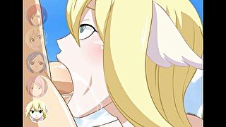 Fairy Tail - Erza, Lucy , Juvia , Meredy, Mavis Blowjob