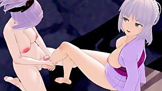 FUTA FATE MIYAMOTO MUSASHI X OKITA SOUJI (3D HENTAI)