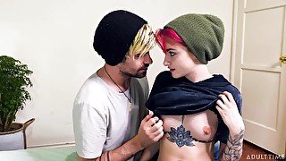 Tomboy Lola Fae gets her pussy rammed and creampied for the first time