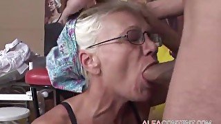 Horny Old Slut Loves To Fuck With Young Cock