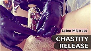 PROSTATE massage after CHASTITY PEGGING