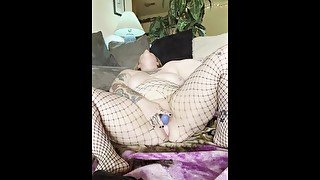 Ripped fishnets and cumming hard for you-OF clip