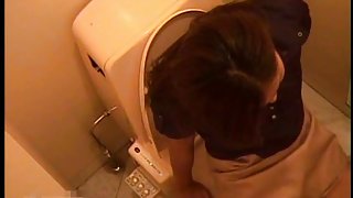 Office restroom gal masturbating