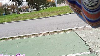 rides dildo in the parking lot - Squirt like a whore again outdoors