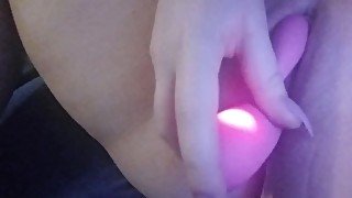 Blonde masterbating with vibrator