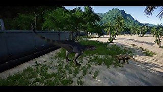 Dinosaurs Fighting I-Rex, T-Rex, I-Raptor, Scorpio - Jurassic World Evolution