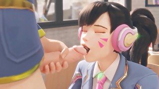 3D Compilation: School Girl Dva Blowjob Masturbate and Anal Hard Fucked