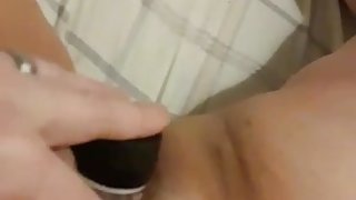 Hairy Chubby bean flicker with dildo