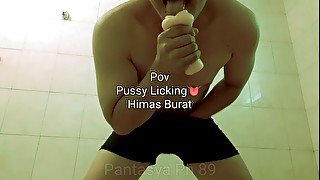 POV pussy licking, kinakain pepe ni, habang hinihimas ang titi, subrang sarap ng pepe mo mam ang tam