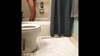 my gf caught me showering and masturbating