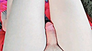 Pre-cumming dry hot masturbation big cute soft legs swallowing