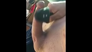 Vibrating cock and balls Cum Building Session