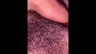 Petite  petite hairy pussy masturbation +discharge crust