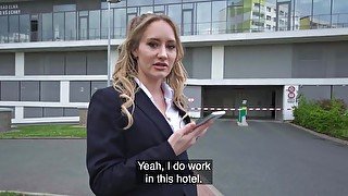 Blonde with big boobs is going to enjoy POV loving