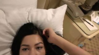 Teen sweaty jerks the cock with her feet and fucks