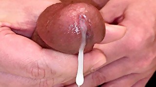 Frenulum Massage using Precum Makes Me Erupt!