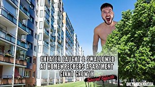 CHEATER CAUGHT & SWALLOWED AT HOMEWRECKERS APARTMENT GIANT GROWTH - special effects