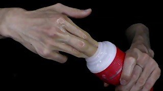 Tenga ASMR with 3 fingers