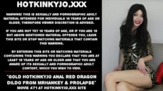 Gold Hotkinkyjo anal red Dragon dildo from mrhankey & prolapse