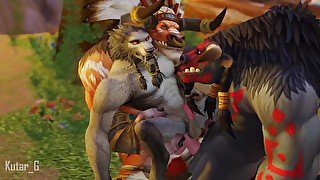 Worgen has an orgy with Tauren HD by Kutar_G