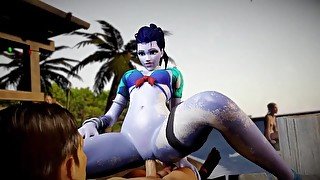 Widowmaker Sex on the beach  Overwatch Porn Parody