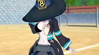 【エロゲーコイカツ！】炎炎ノ消防隊(Fire Force) 茉希尾瀬3DCG巨乳アニメ動画[Hentai Game Koikatsu! Maki Oze(Anime 3DCG Video)]